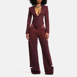 Elegant Burgundy Women's Jumpsuit